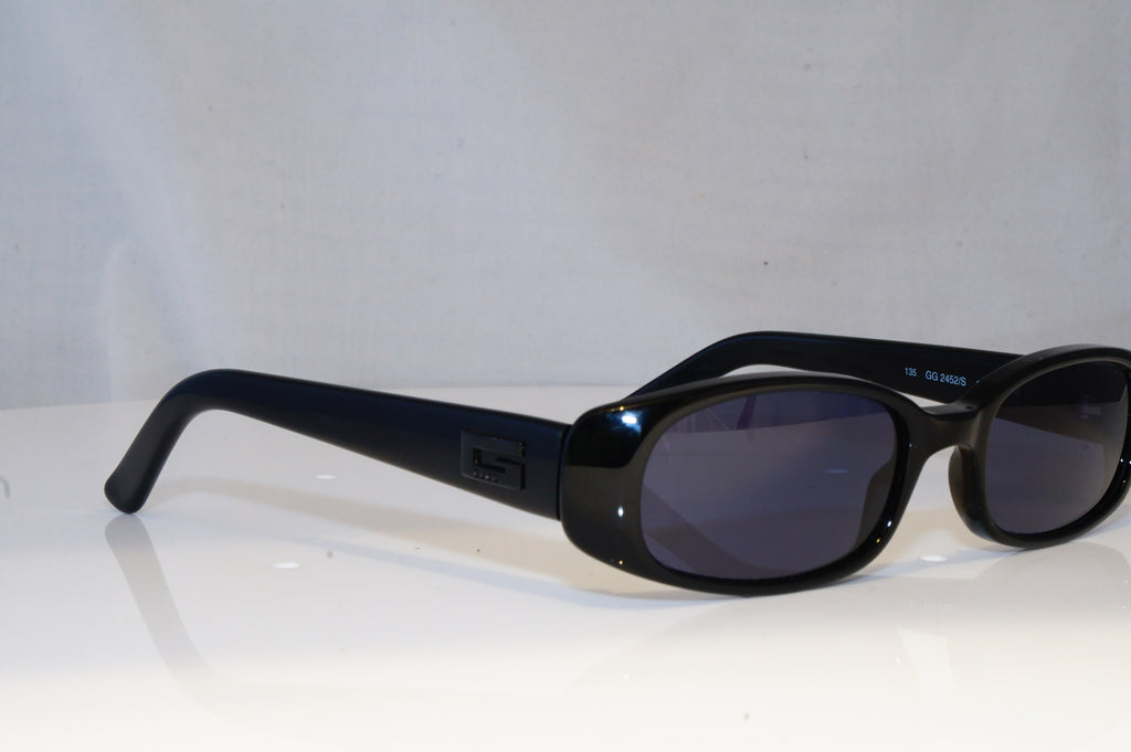 GUCCI Mens Womens Vintage Designer Sunglasses Black Rectangle GG 2452 807 19642
