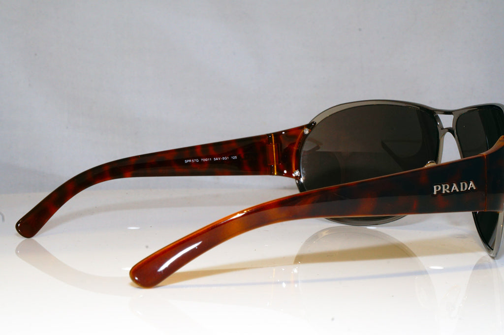 PRADA Mens Designer Sunglasses Brown Aviator SPR 57G 5AV-5G1 17225