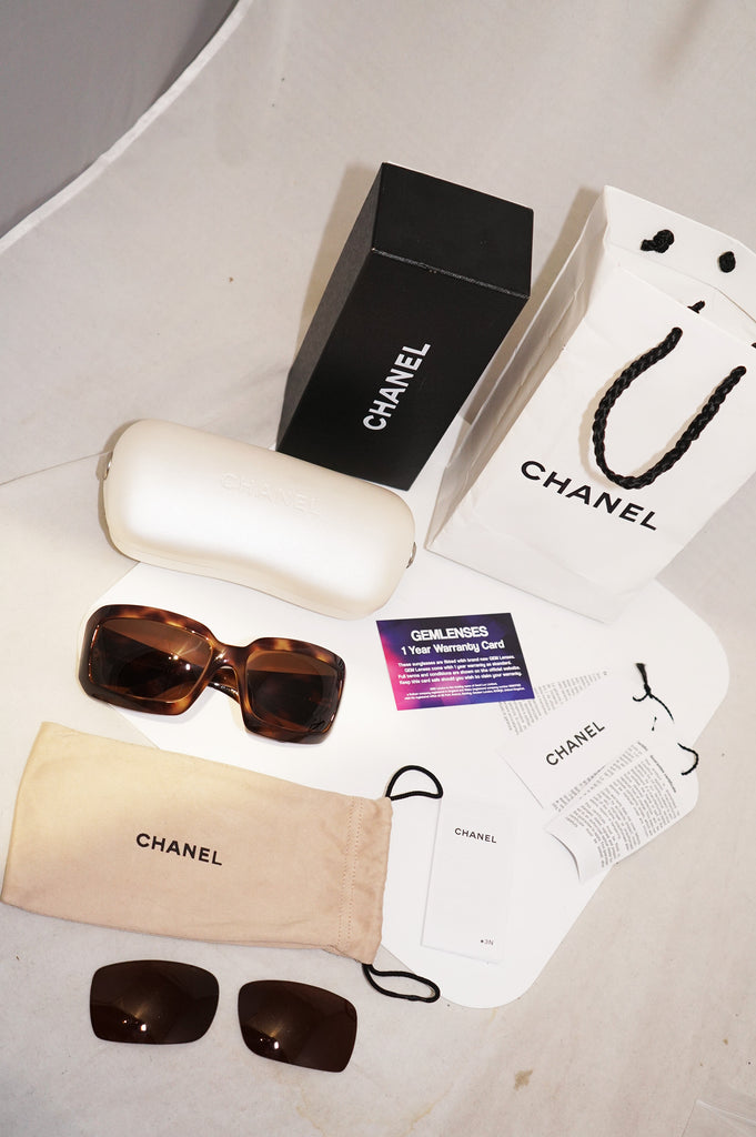 CHANEL Boxed Womens Mother of Pearl Designer Sunglasses Brown  5076 502/73 14635