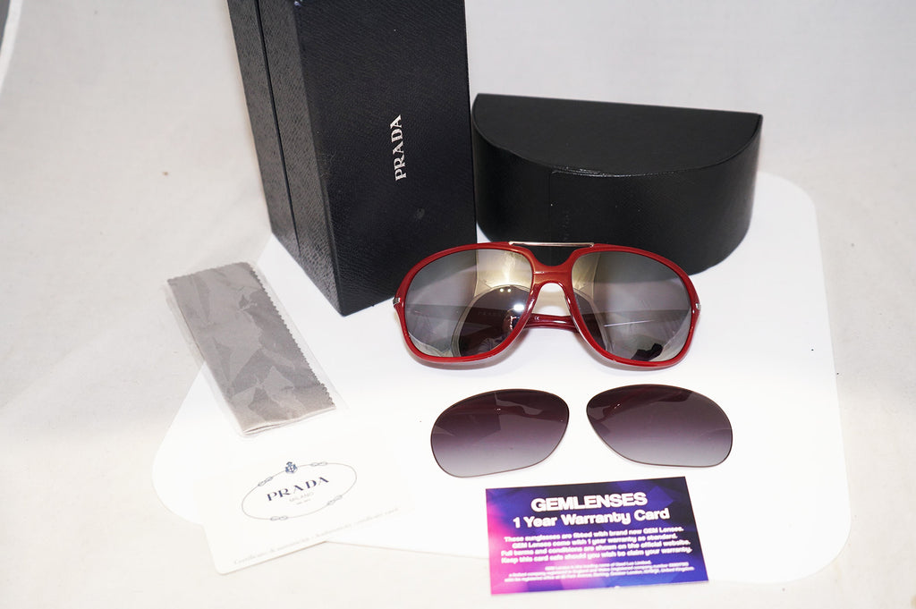 PRADA Mens Designer Flash Mirror Sunglasses Red Aviator SPS 07M ACM-3M1 14616
