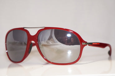 PRADA Mens Designer Flash Mirror Sunglasses Red Aviator SPS 07M ACM-3M1 14616