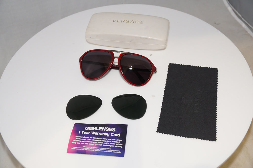 VERSACE Mens Womens Oversized Designer Sunglasses Red Pilot 4223 912/71 16165