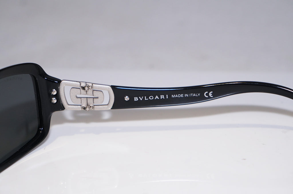 BVLGARI Womens Designer Crystal Sunglasses Black Rectangle 8021 501/87 14844