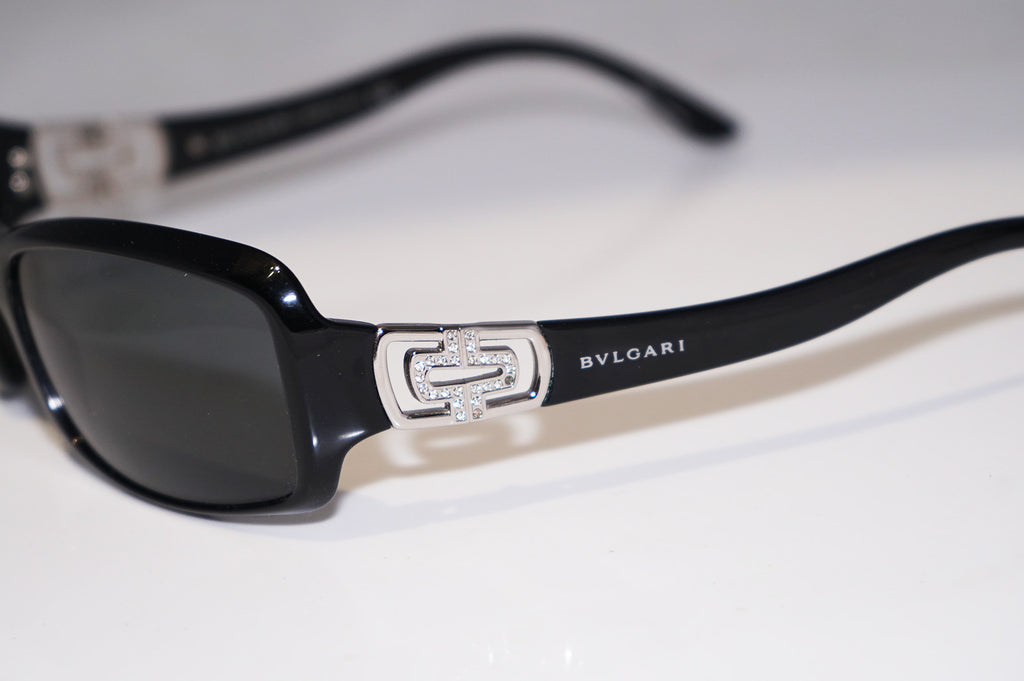 BVLGARI Womens Designer Crystal Sunglasses Black Rectangle 8021 501/87 14844