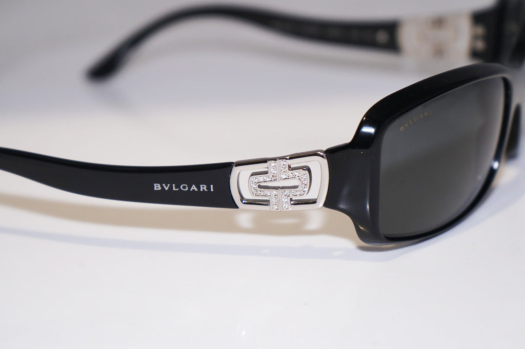 BVLGARI Womens Designer Crystal Sunglasses Black Rectangle 8021 501/87 14844