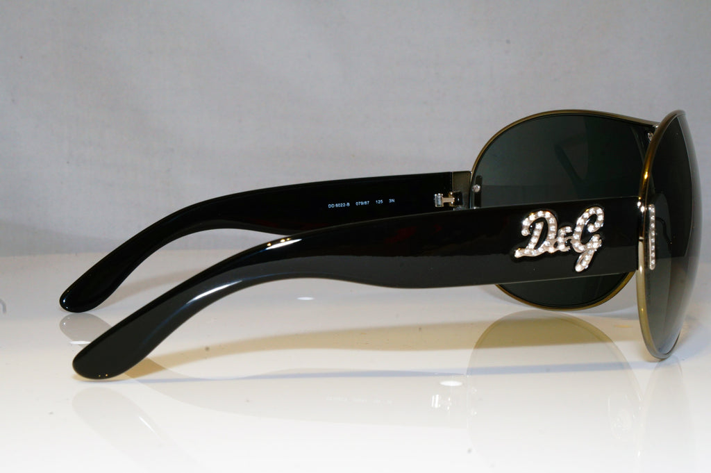 DOLCE & GABBANA Womens Diamante Designer Sunglasses Black D&G 6022 079/87 17211