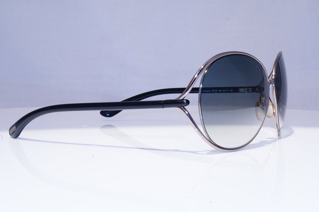 TOM FORD Womens Designer Sunglasses Silver Oval Clemence TF 158 08B 18523
