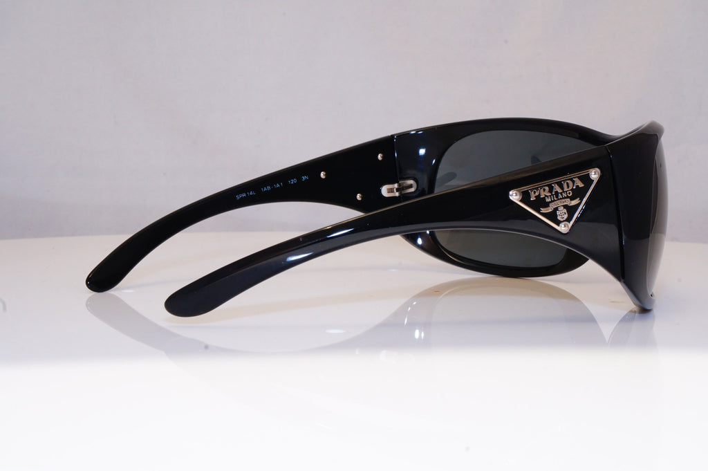 PRADA Mens Womens Unisex Designer Sunglasses Black Shield SPR 14L 1AB-1A1 18526