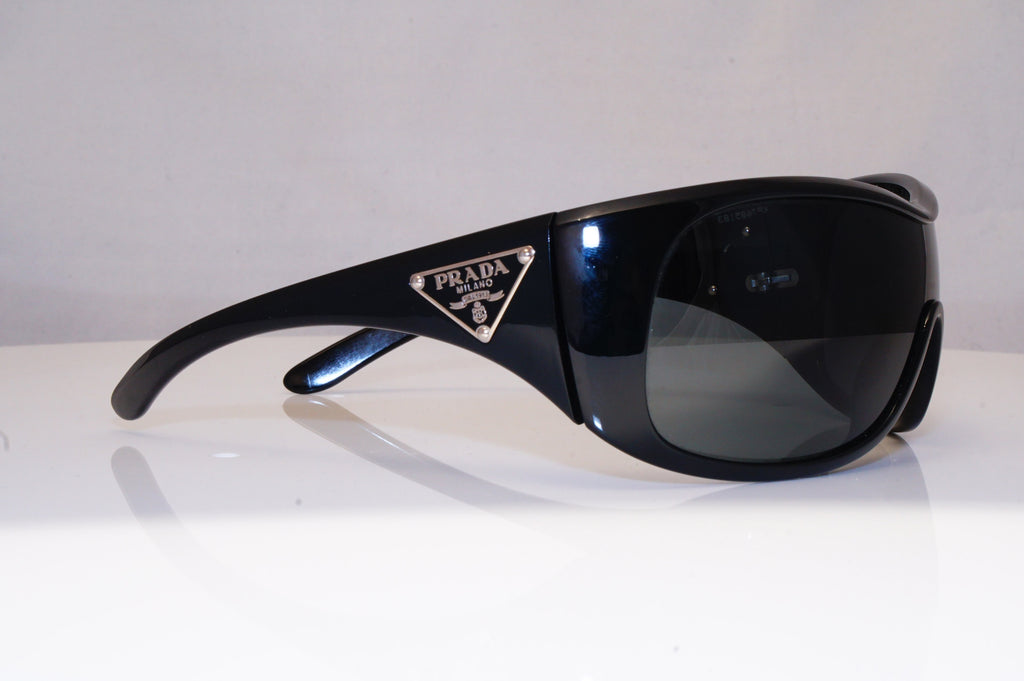 PRADA Mens Womens Unisex Designer Sunglasses Black Shield SPR 14L 1AB-1A1 18526