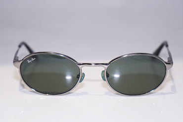 RAY-BAN 1990 Vintage Mens Designer Sunglasses Silver Oval W2839 OSAW 14803