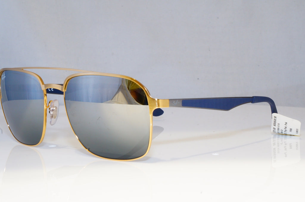 RAY-BAN Mens Mirror Designer Sunglasses Gold EX-DISPLAY RB 3570 001/88 19611