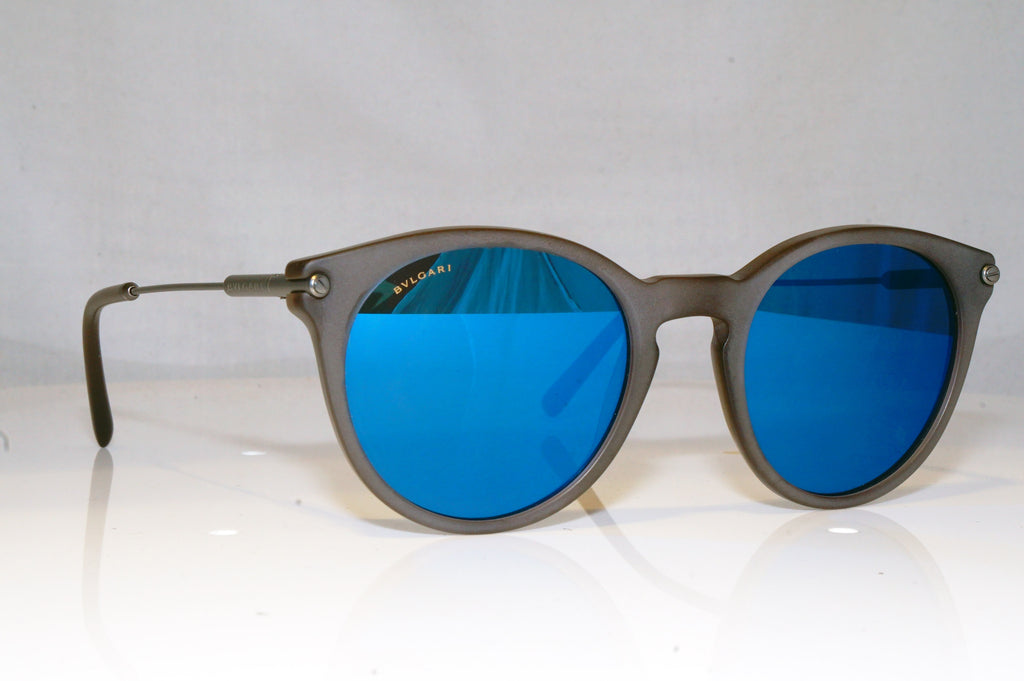 BVLGARI Mens Mirror Designer Sunglasses Brown Clubmaster 7030 5262/55 17197