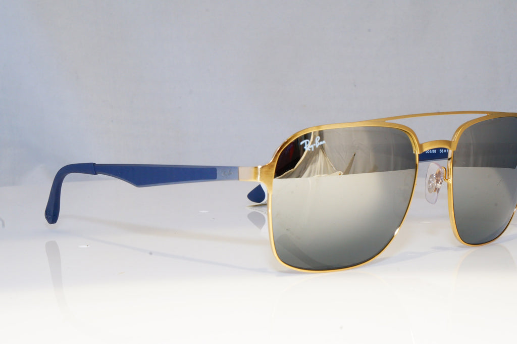 RAY-BAN Mens Mirror Designer Sunglasses Gold EX-DISPLAY RB 3570 001/88 19611