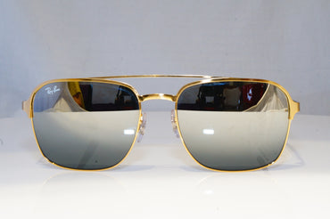 RAY-BAN Mens Mirror Designer Sunglasses Gold EX-DISPLAY RB 3570 001/88 19611