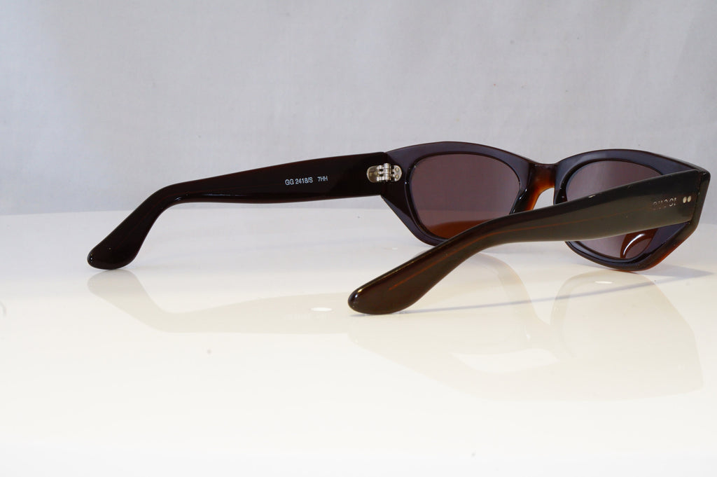 GUCCI Mens Womens Vintage 1990 Designer Sunglasses Brown GG 2418 7HH 19388