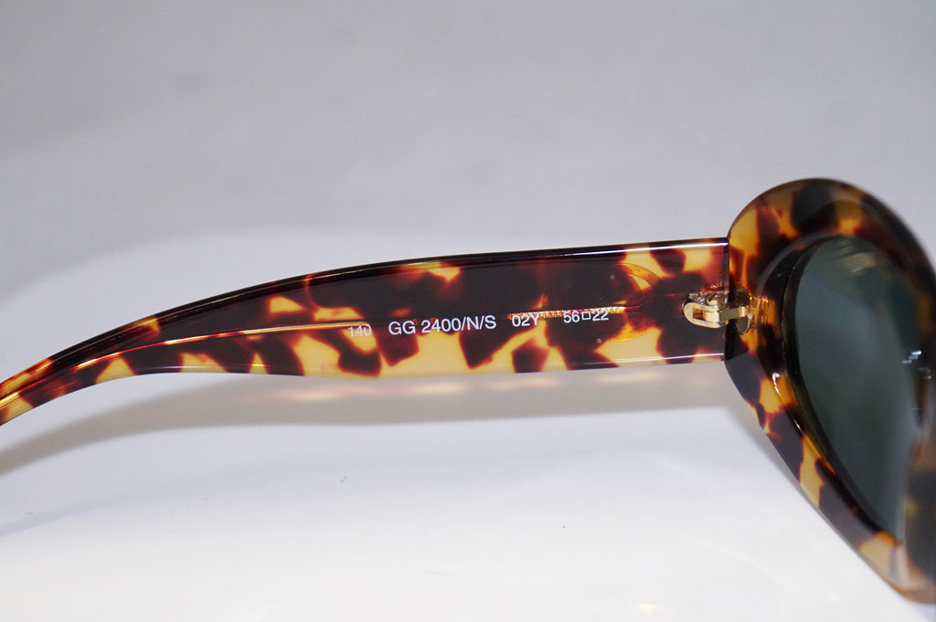 GUCCI 1990 Vintage Womens Designer Sunglasses Brown Oval GG 2400 02Y 14678