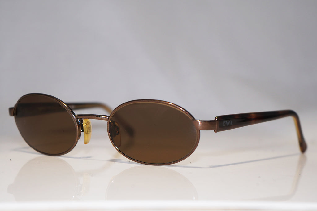 EMPORIO ARMANI 1990 Vintage Mens Designer Sunglasses Brown Round 106 1113 16012