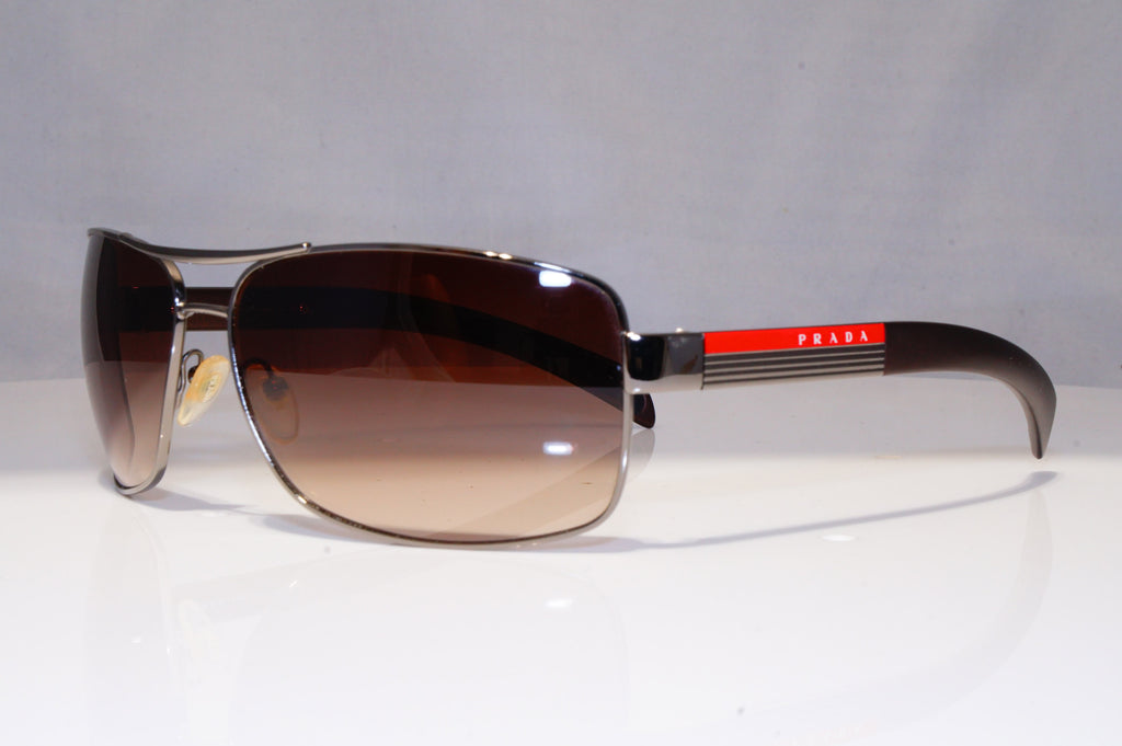 PRADA Mens Designer Sunglasses Brown Rectangle SPS 54I 5AV-6S1 22078