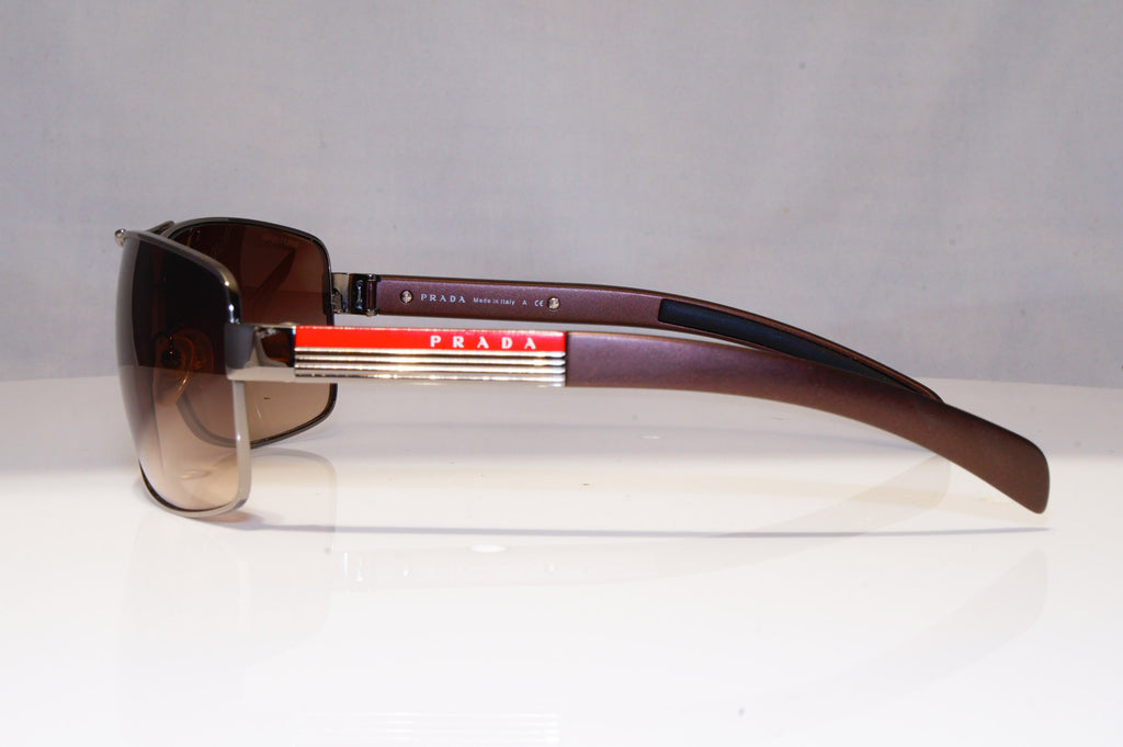 PRADA Mens Designer Sunglasses Brown Rectangle SPS 54I 5AV-6S1 22078