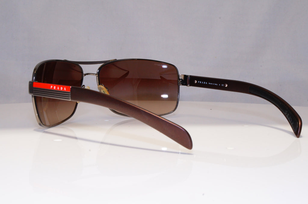 PRADA Mens Designer Sunglasses Brown Rectangle SPS 54I 5AV-6S1 22078