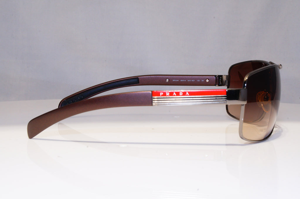PRADA Mens Designer Sunglasses Brown Rectangle SPS 54I 5AV-6S1 22078