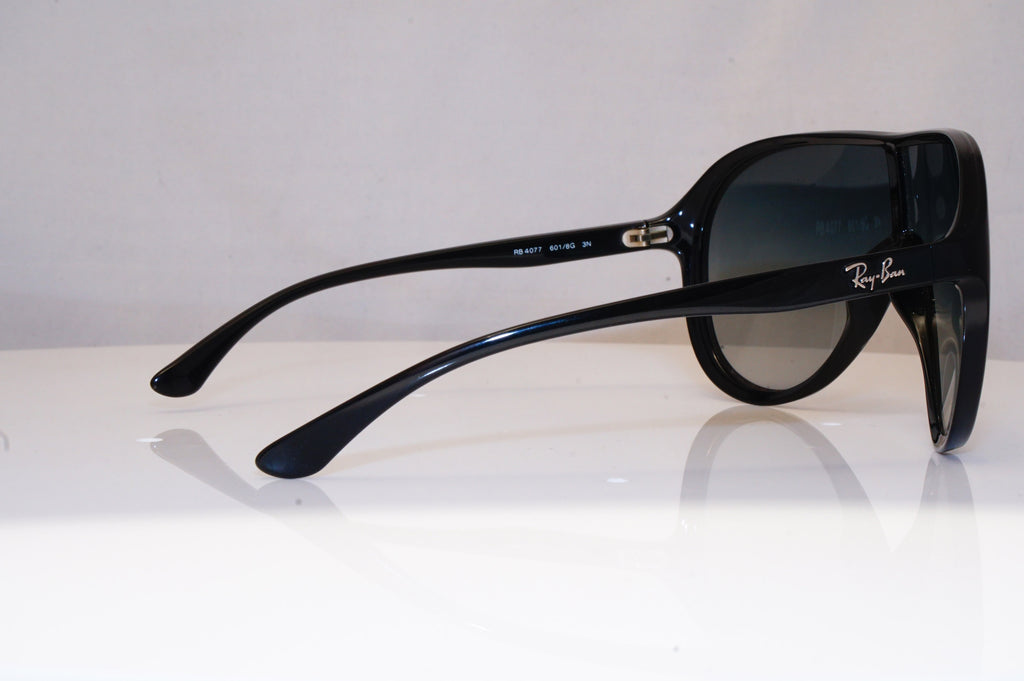 RAY-BAN Mens Vintage 1990 Designer Sunglasses Black Shield RB 4077 601/8G 18521