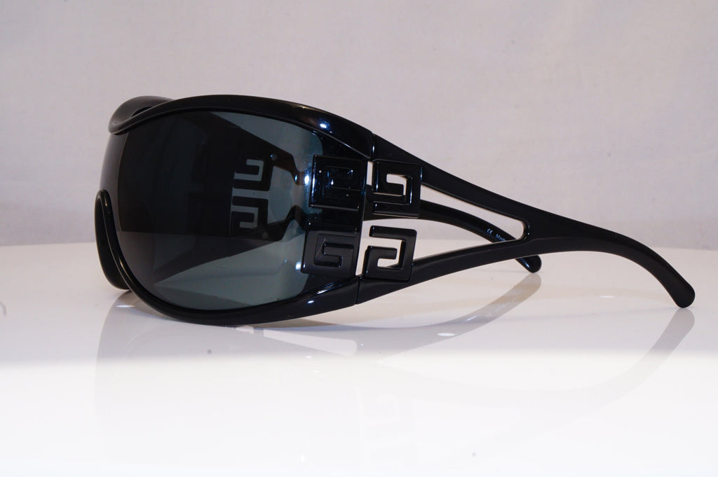 GIVENCHY Mens Oversized Designer Sunglasses Black Shield SGV 632 742K 18506