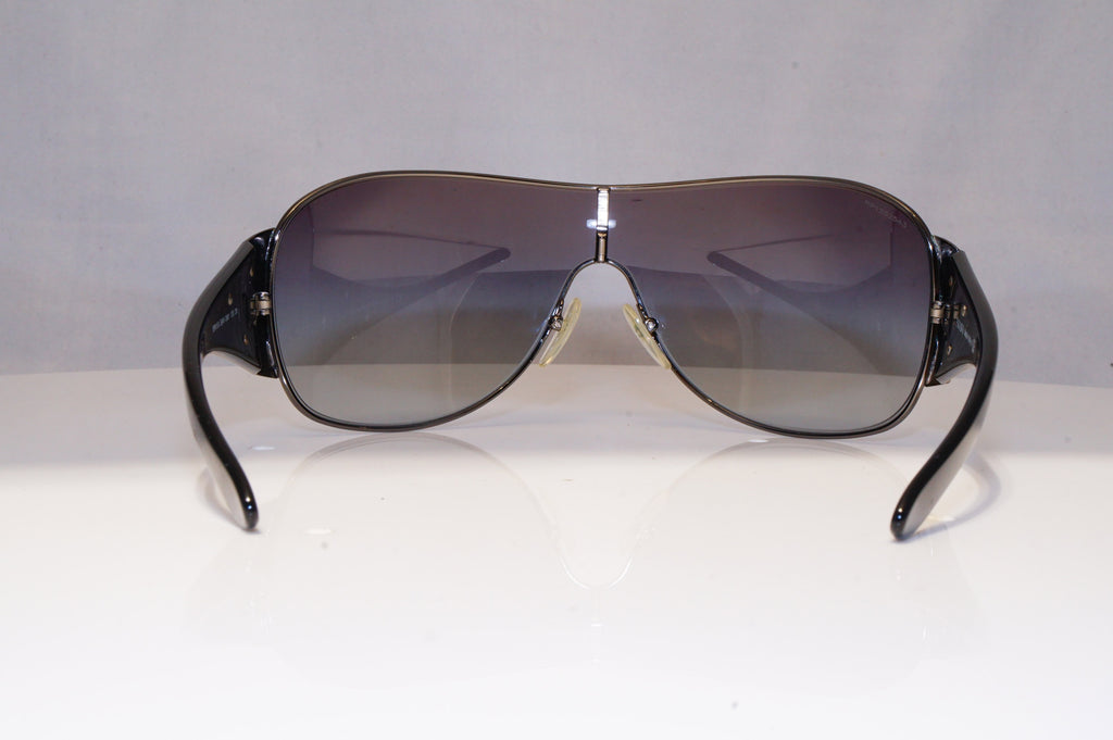 PRADA Vintage 1990 Unisex Designer Sunglasses Black Shield SPR 57L 5AV-3M1 22076