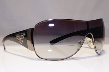 PRADA Vintage 1990 Unisex Designer Sunglasses Black Shield SPR 57L 5AV-3M1 22076