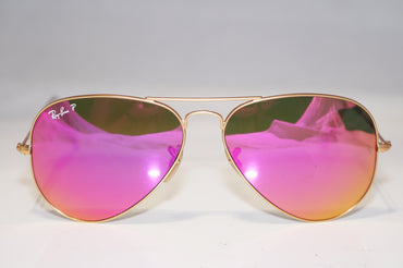 RAY-BAN Mens Designer Polarized Sunglasses Purple Aviator RB 3025 112/1Q 15238