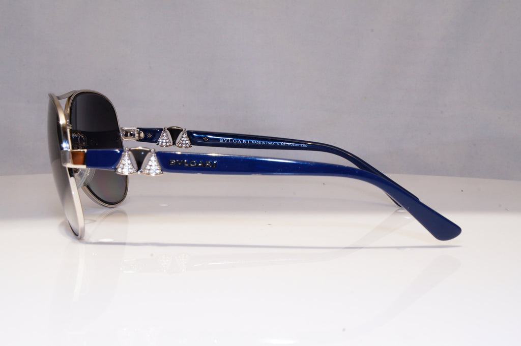 BVLGARI Mens Womens Unisex Diamante Sunglasses Blue Pilot 6080 102/T3 21657