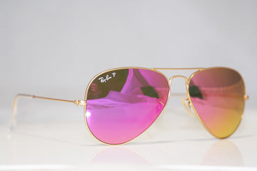 RAY-BAN Mens Designer Polarized Sunglasses Purple Aviator RB 3025 112/1Q 15238