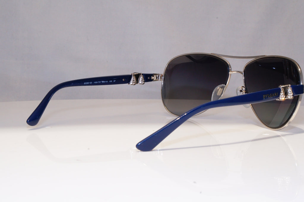 BVLGARI Mens Womens Unisex Diamante Sunglasses Blue Pilot 6080 102/T3 21657