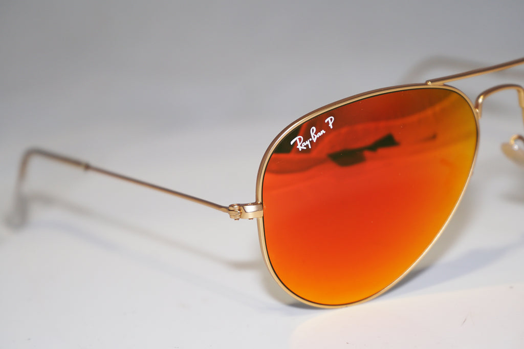 RAY-BAN Mens Designer Polarized Sunglasses Orange Aviator RB 3025 112/4D 15290