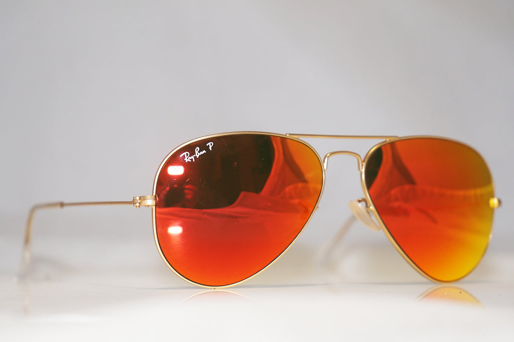 RAY-BAN Mens Designer Polarized Sunglasses Orange Aviator RB 3025 112/4D 15290