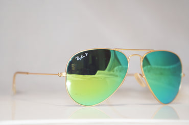 RAY-BAN Mens Designer Polarized Sunglasses Green Aviator RB 3025 112/P9 15145