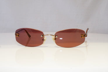 CHANEL Womens Vintage 1990 Designer Sunglasses Brown Rectangle 4002 116/75 19391