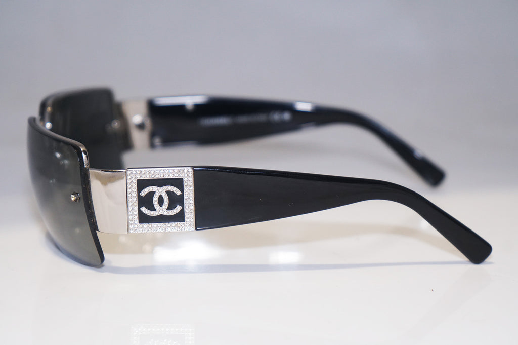 CHANEL Womens Designer Crystal Sunglasses Black Rectangle 4095 C.124/6G 14940