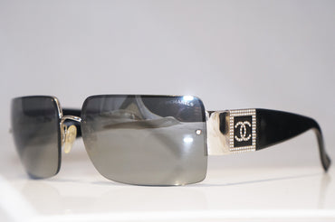 CHANEL Womens Designer Crystal Sunglasses Black Rectangle 4095 C.124/6G 14940