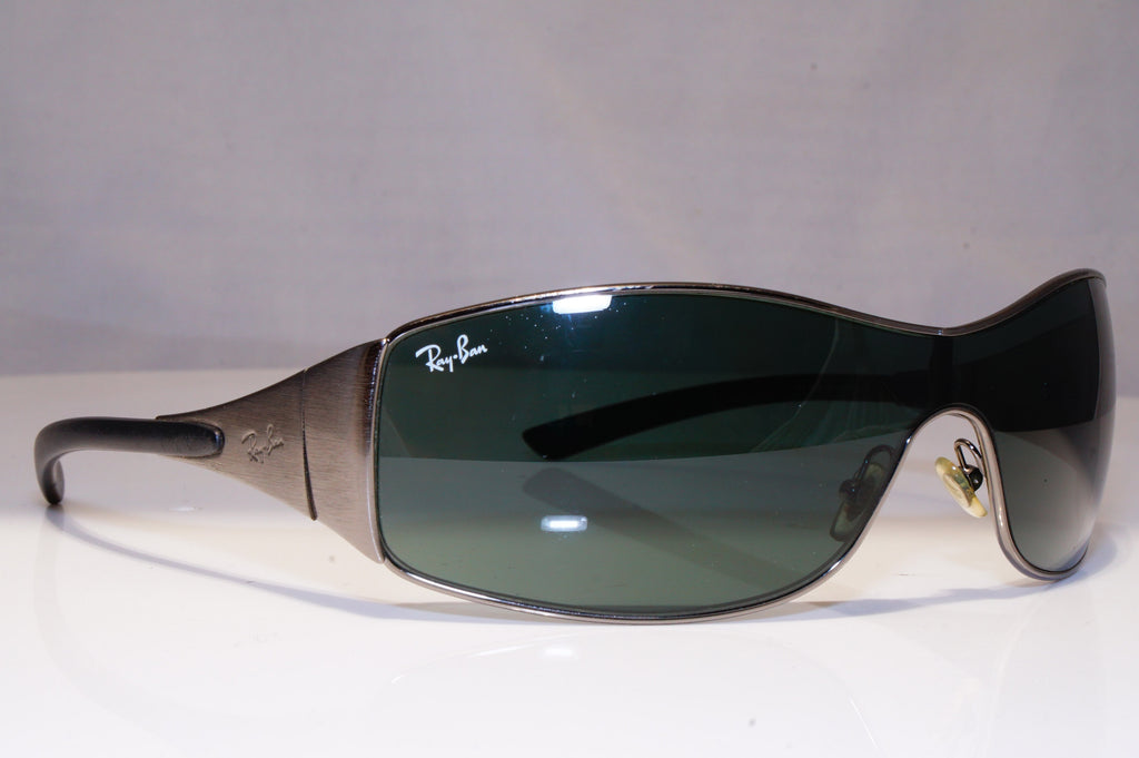 RAY-BAN Mens Vintage 1990 Designer Sunglasses Silver Shield RB 3258 041/71 21325