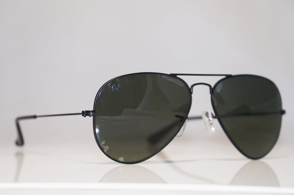 RAY-BAN Mens Designer Polarized Sunglasses Black Aviator RB 3025 W3361 15054