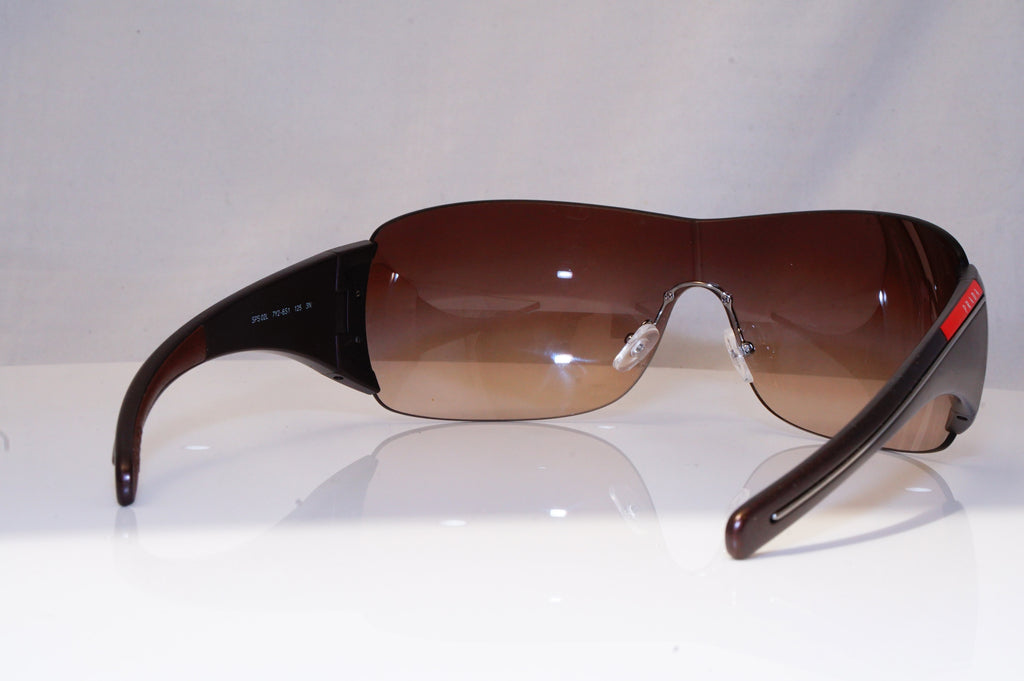 PRADA Mens Designer Sunglasses Brown Shield SPS 02L 7Y2-6S1 18569