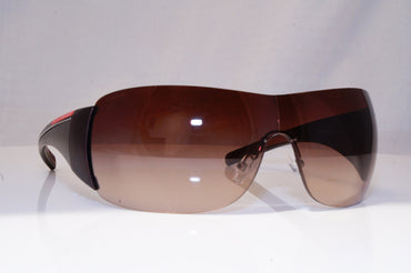 PRADA Mens Designer Sunglasses Brown Shield SPS 02L 7Y2-6S1 18569