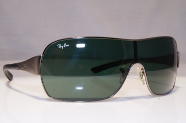 RAY-BAN Mens Vintage 1990 Designer Sunglasses Silver Shield RB 3392 004/71 21315