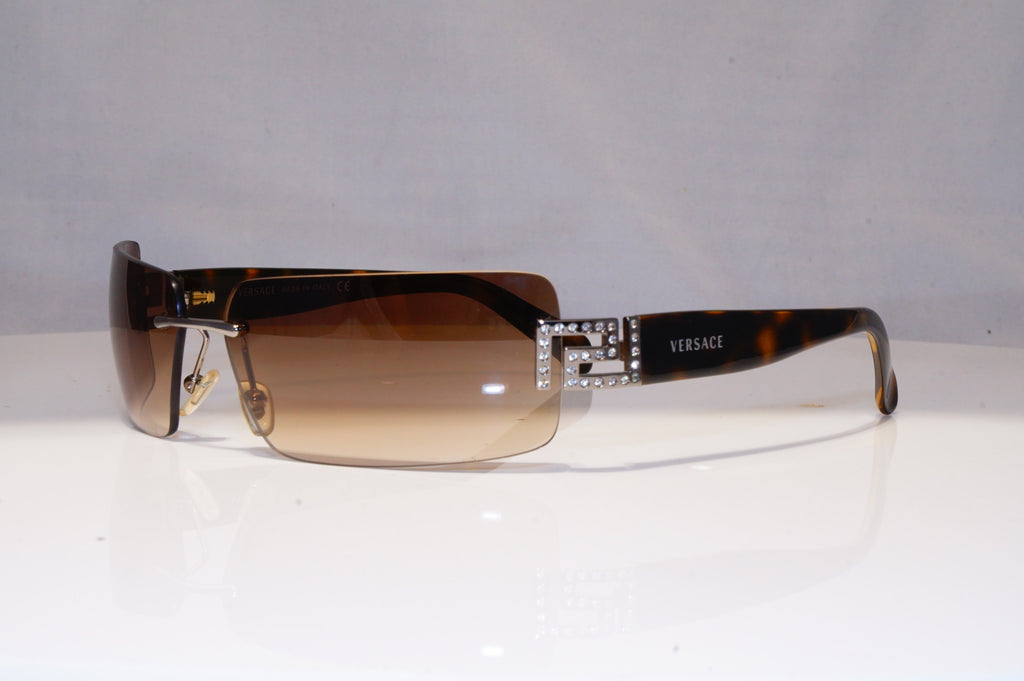 VERSACE Womens Diamante Boxed Vintage Sunglasses Rectangle 2017 1001/13 21278