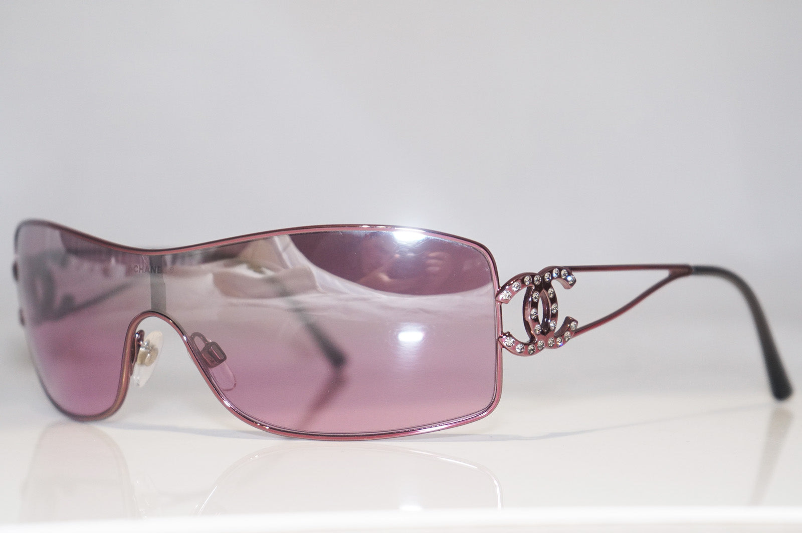 CHANEL Womens Designer Crystal Sunglasses Pink Shield 4072 C.231/7A 14 –  SunglassBlog