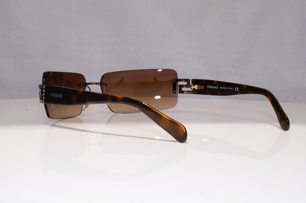 VERSACE Womens Diamante Boxed Vintage Sunglasses Rectangle 2017 1001/13 21278