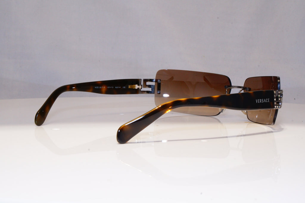 VERSACE Womens Diamante Boxed Vintage Sunglasses Rectangle 2017 1001/13 21278