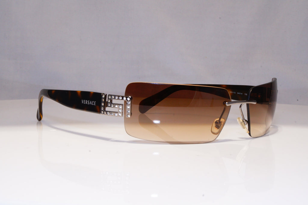 VERSACE Womens Diamante Boxed Vintage Sunglasses Rectangle 2017 1001/13 21278