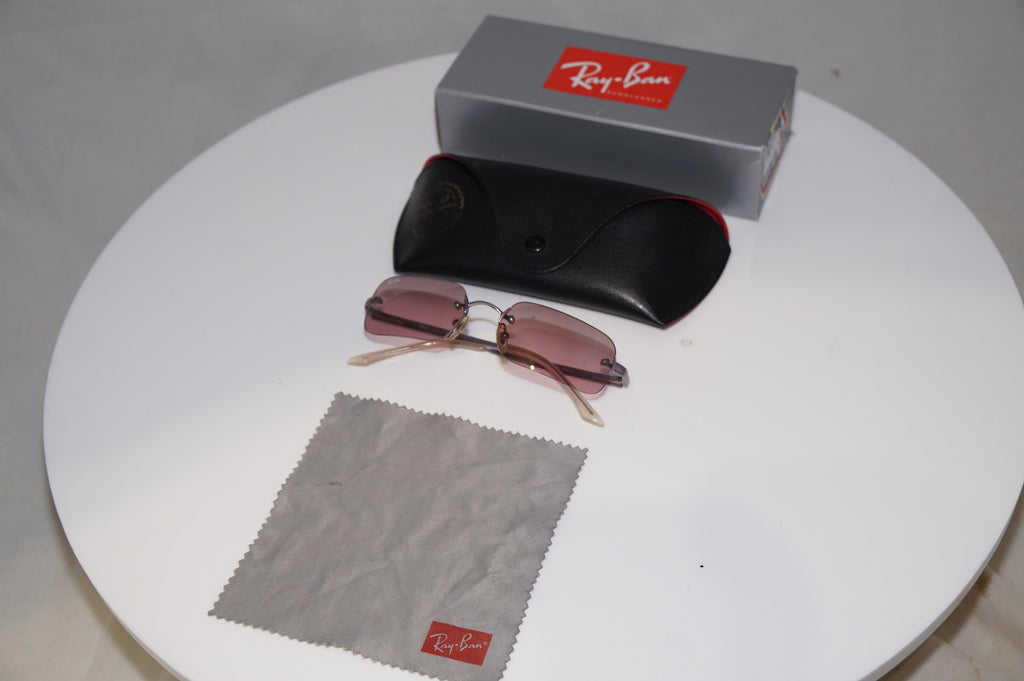 RAY-BAN Womens Boxed Vintage Sunglasses Silver Rectangle RB 3192 025/7E 21328